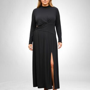 THE DROP Side Cut Out Black Knit Maxi Dress, NWT! Size 3X